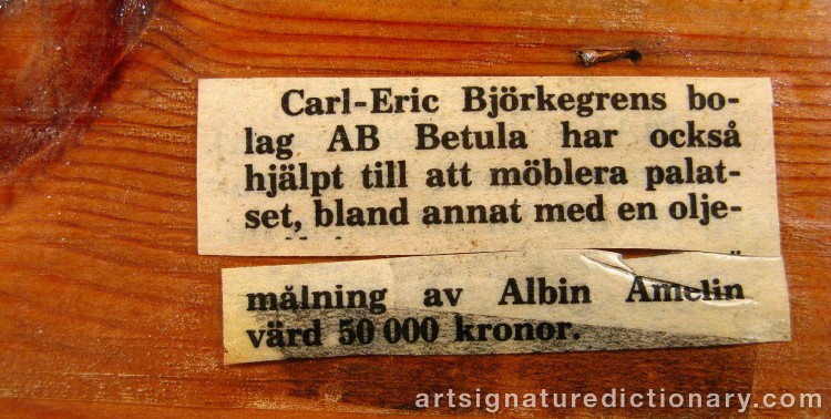 Albin AMELIN, 1902u20131975, USA/Sweden.